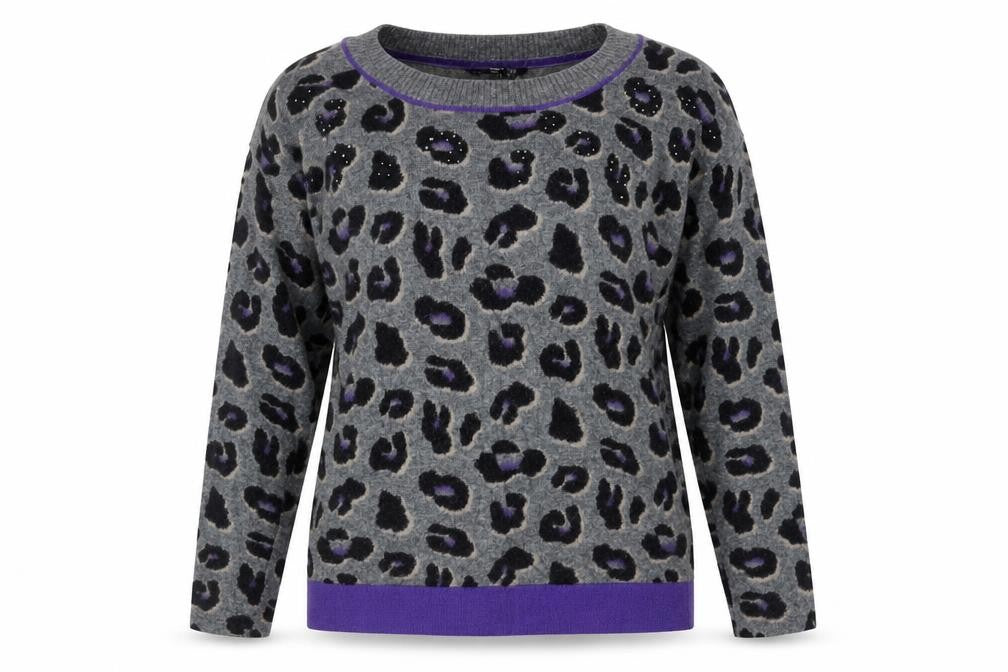 Betty Barclay Women's Grey Animal Jumper Size 10