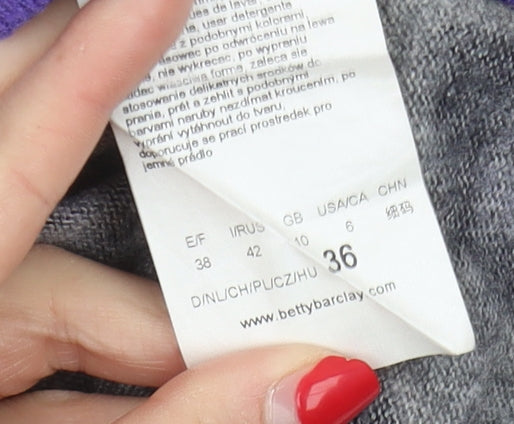 Betty Barclay Women's Grey Animal Jumper Size 10