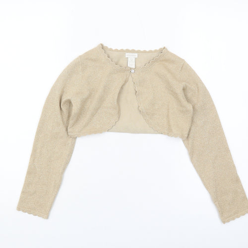 Monsoon Girls Beige Shrug 9-10 Years - Party Casual Long Sleeve