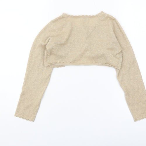 Monsoon Girls Beige Shrug 9-10 Years - Party Casual Long Sleeve