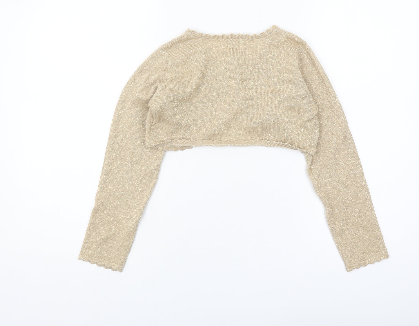 Monsoon Girls Beige Shrug 9-10 Years - Party Casual Long Sleeve