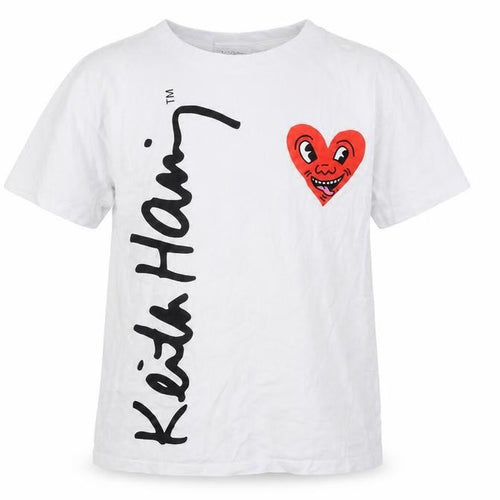 Keith Haring Girls White Graphic T-Shirt Size 9-10 Years