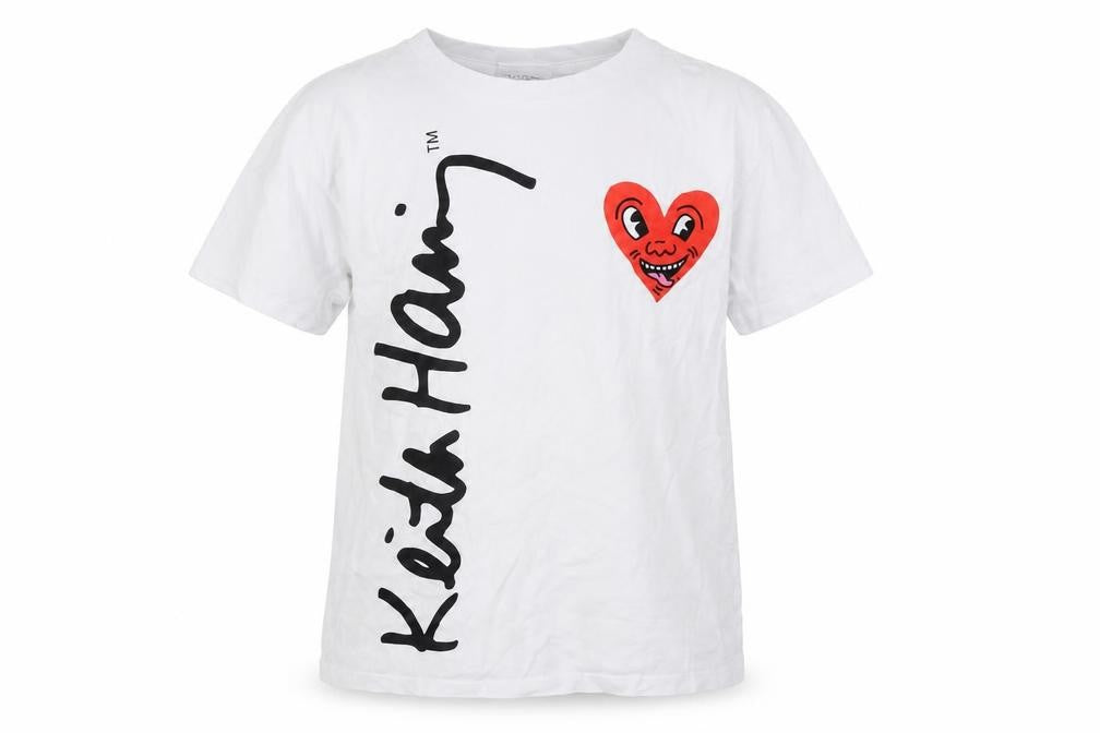 Keith Haring Girls White Graphic T-Shirt Size 9-10 Years