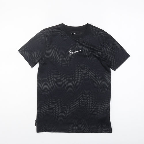 Nike Boys Black Graphic Print T-Shirt M - Sporty Activewear