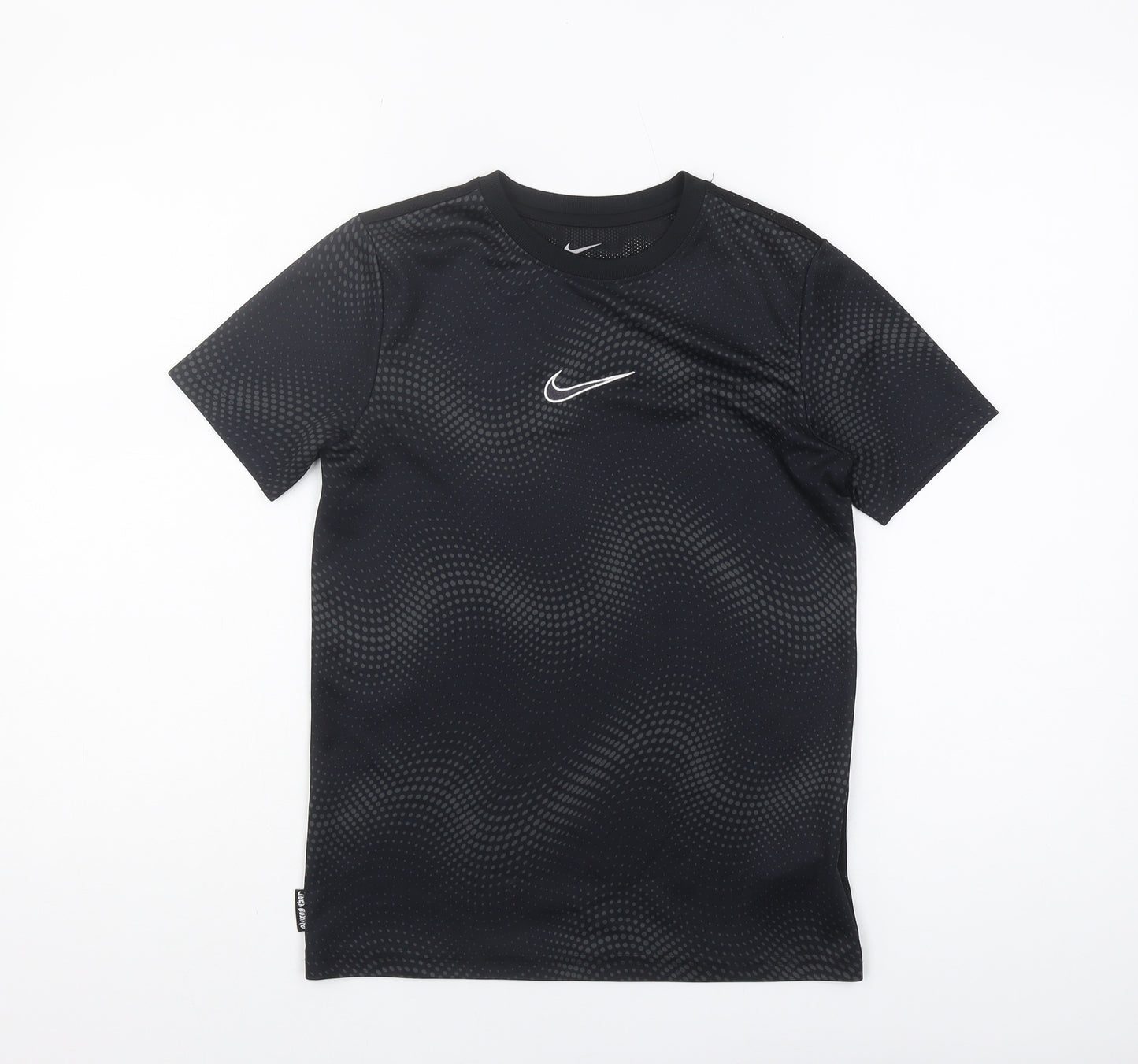 Nike Boys Black Graphic Print T-Shirt M - Sporty Activewear