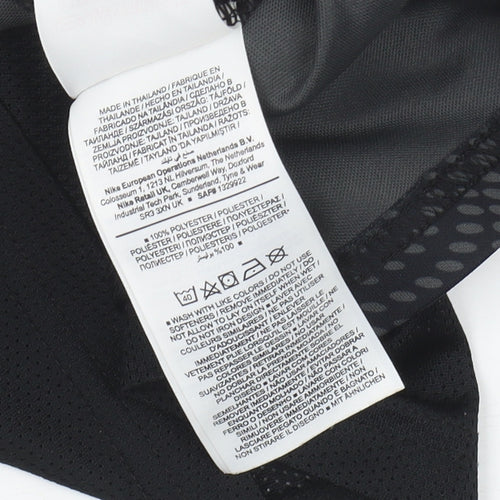 Nike Boys Black Graphic Print T-Shirt M - Sporty Activewear