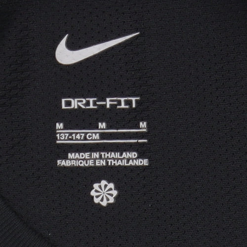 Nike Boys Black Graphic Print T-Shirt M - Sporty Activewear