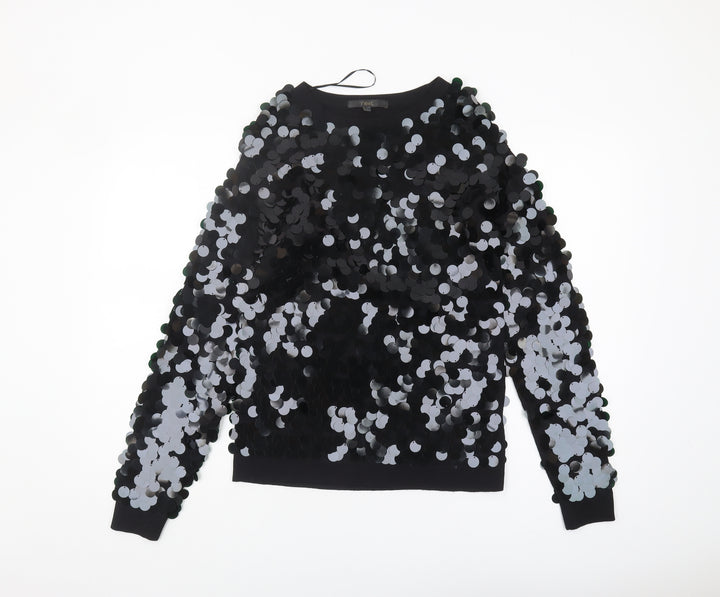 Next Women's Black Sequin Pullover Sweater Size 8