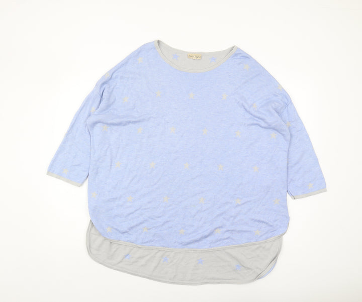 Phase Eight Women's Blue Star Print Pullover Jumper L