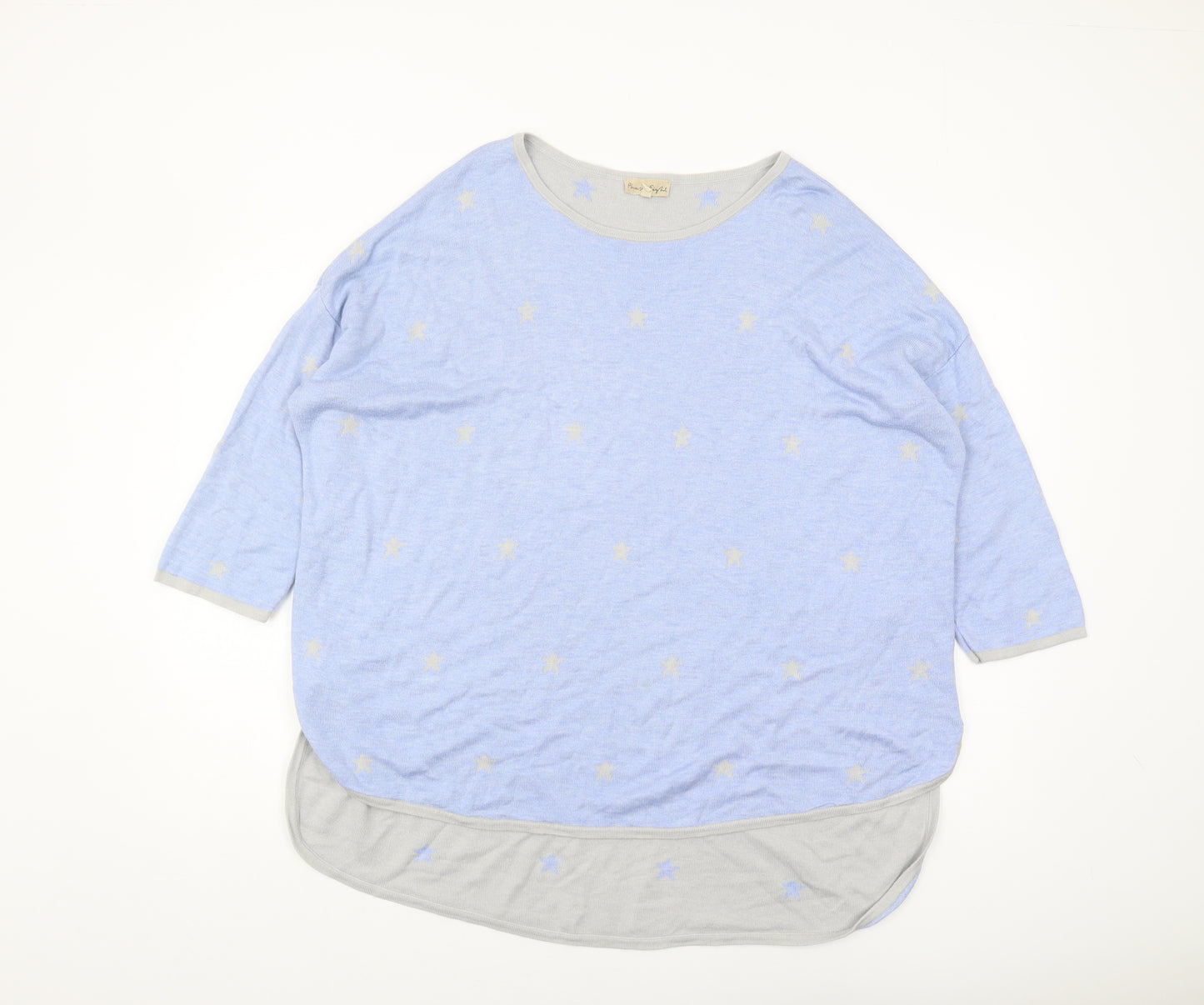 Phase Eight Women's Blue Star Print Pullover Jumper L
