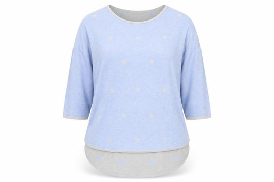 Front view of Phase Eight Women's Blue Star Print jumper L
