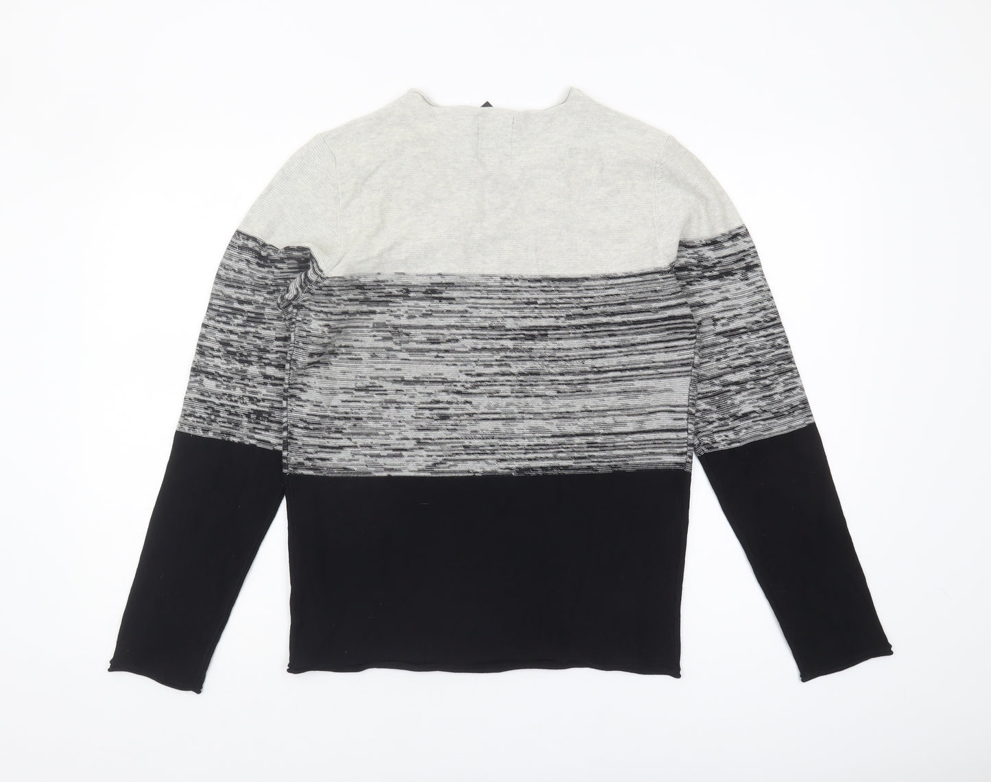 PRODUKT Men's Black Striped Cotton Pullover, S, Casual Wear