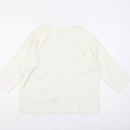 Marks and Spencer Ivory Beaded Women's Pullover Jumper Size 8