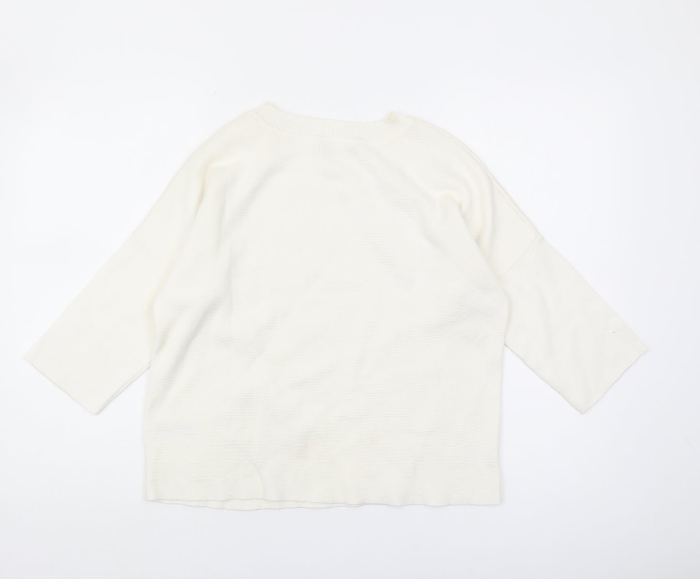 Marks and Spencer Ivory Beaded Women's Pullover Jumper Size 8