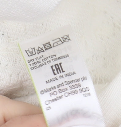 Marks and Spencer Ivory Beaded Women's Pullover Jumper Size 8