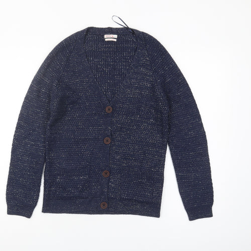 Fat Face Girls Blue Cardigan Viscose Size 12/13