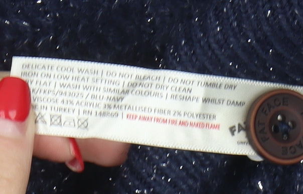 Fat Face Girls Blue Cardigan Viscose Size 12/13