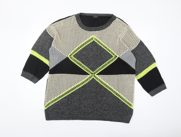 River Island Women's Multicoloured Geometric Jumper