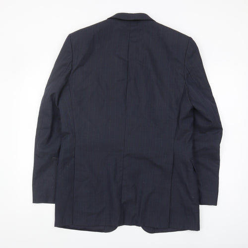 Boss Men's Blue Striped Blazer 40R Notch Lapel