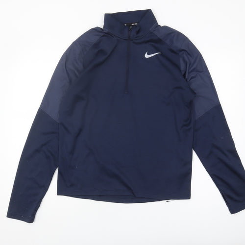 Nike Men’s Blue Running Top M Dri-FIT Zip