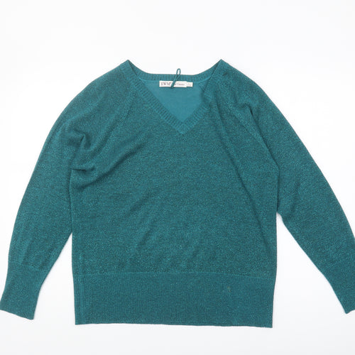 EWM Women's Green V-Neck Jumper Size 18-20