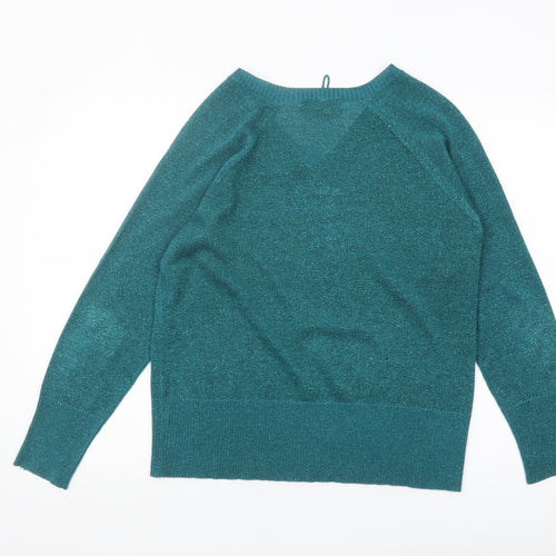 EWM Women's Green V-Neck Jumper Size 18-20