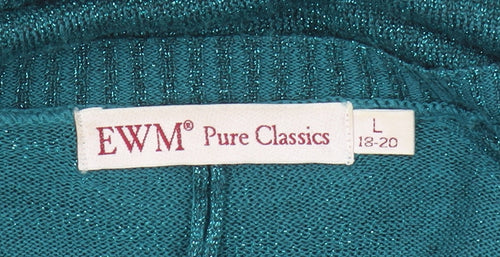 EWM Women's Green V-Neck Jumper Size 18-20