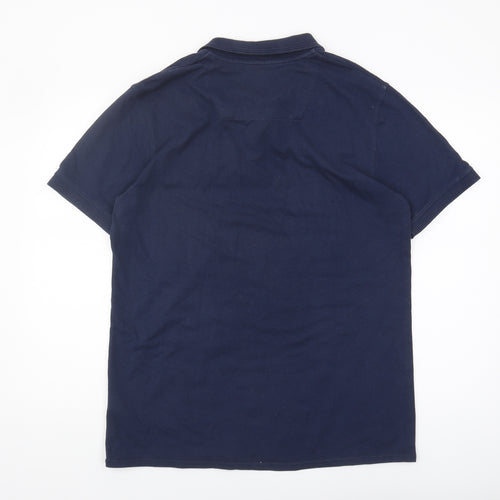 Threadbare Men's Blue Polo Shirt L Cotton Blend