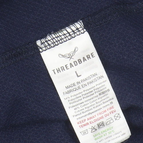 Threadbare Men's Blue Polo Shirt L Cotton Blend