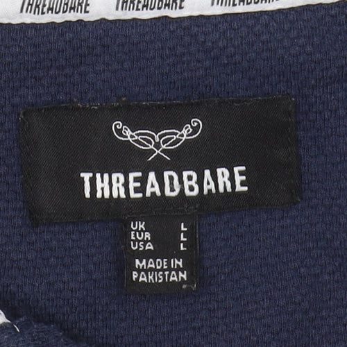 Threadbare Men's Blue Polo Shirt L Cotton Blend
