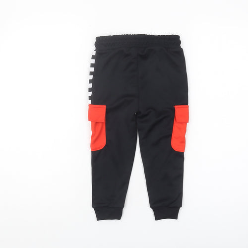Hot Wheels Boys Cargo Trousers Black 2-3 Years Elastic Waist