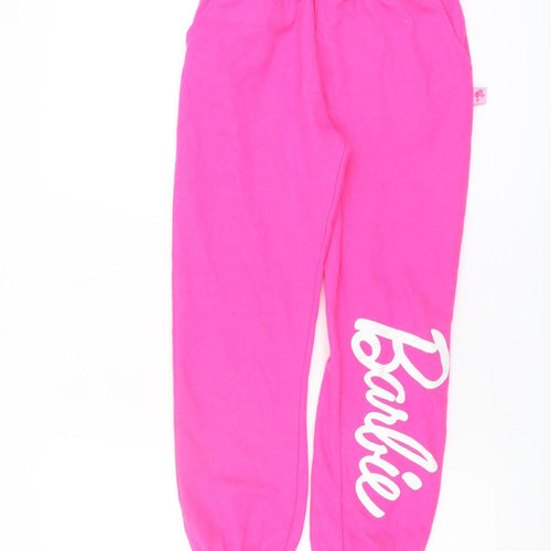 Barbie Girls Pink Joggers 10 Years Cotton Polyester Trousers