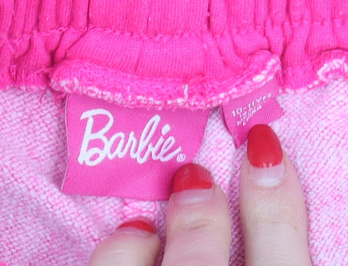 Barbie Girls Pink Joggers 10 Years Cotton Polyester Trousers