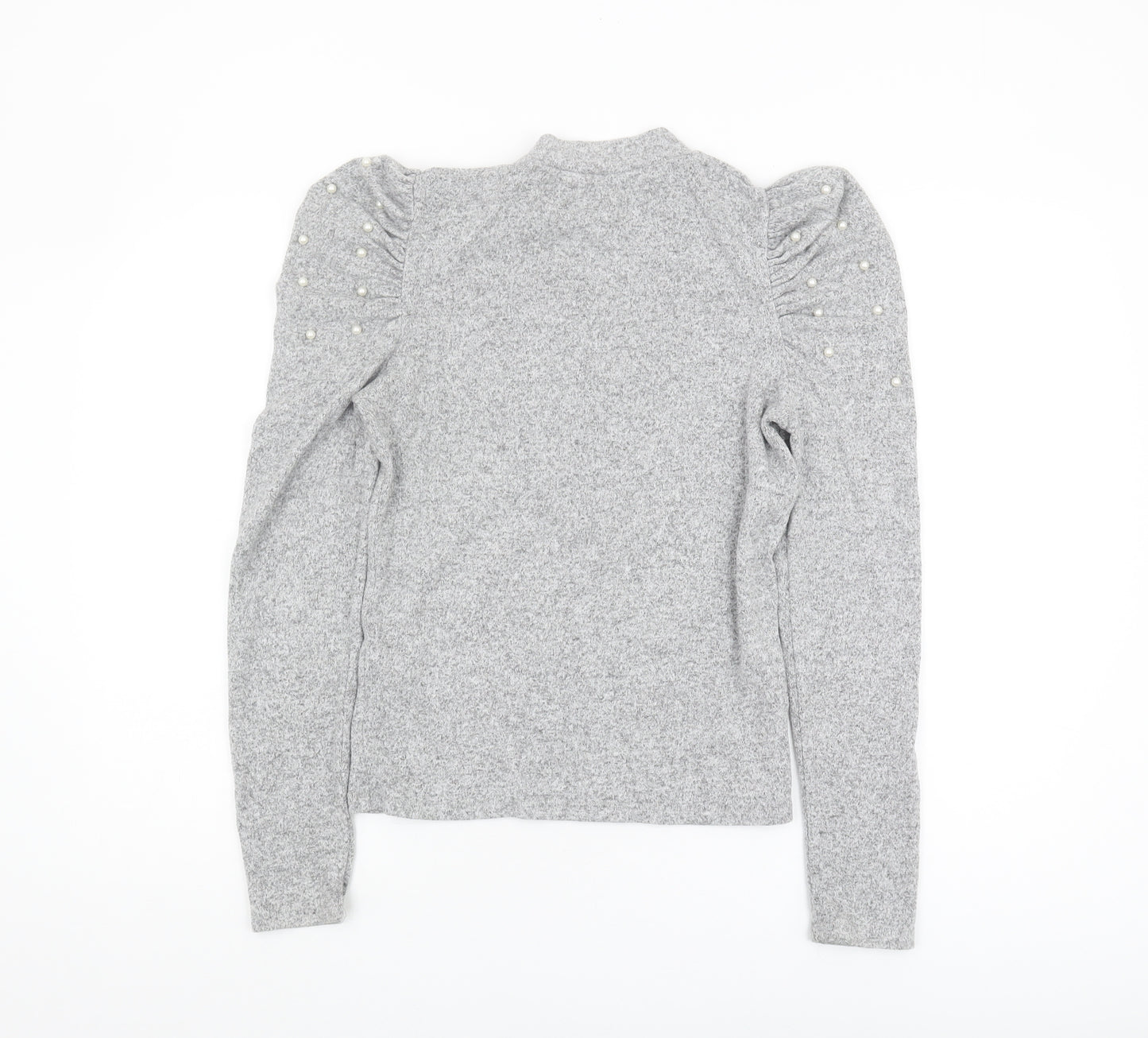 Zara Women's Grey Pullover Jumper Size M Mock Neck