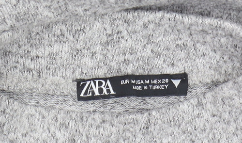 Zara Women's Grey Pullover Jumper Size M Mock Neck