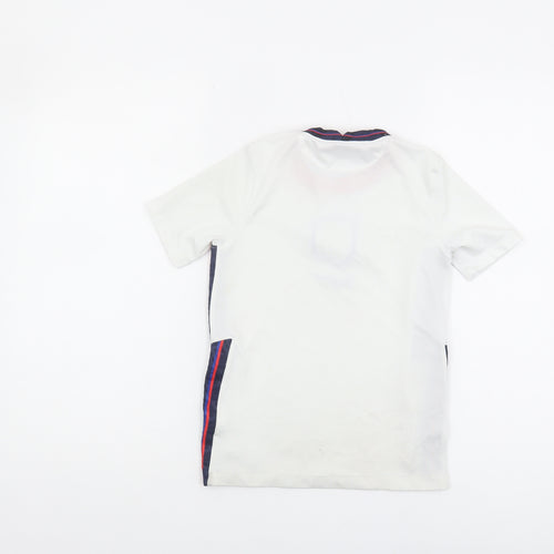 Nike Boys White Football T-Shirt S - Sports Style
