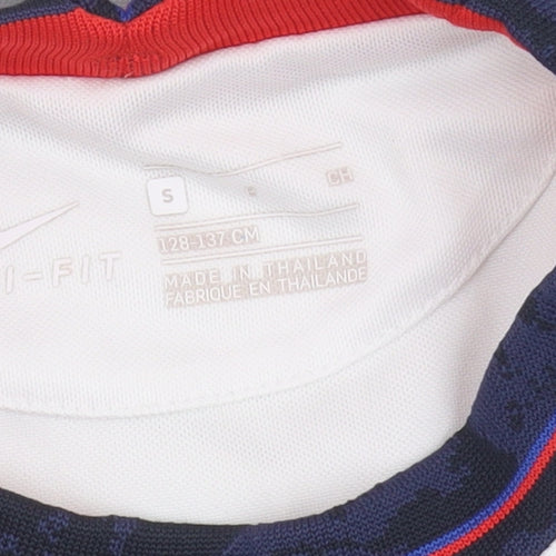 Nike Boys White Football T-Shirt S - Sports Style
