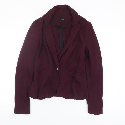 New Look Women's Red Blazer Size 8, Regular Fit, Lined