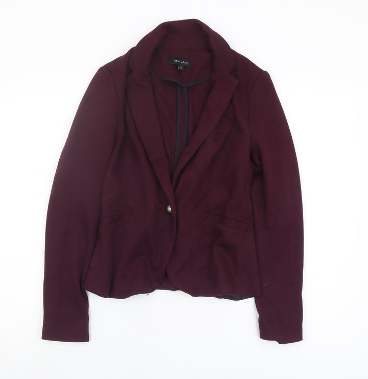 New Look Women's Red Blazer Size 8, Regular Fit, Lined