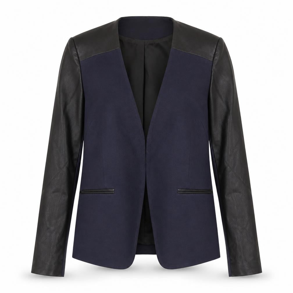 Front view of Isabella Oliver Women's Black Blazer, Lined, New