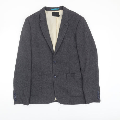 ASOS Men's Grey Regular Fit Herringbone Blazer 36