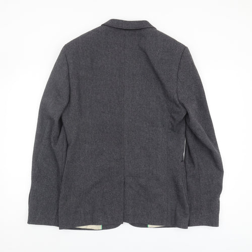 ASOS Men's Grey Regular Fit Herringbone Blazer 36