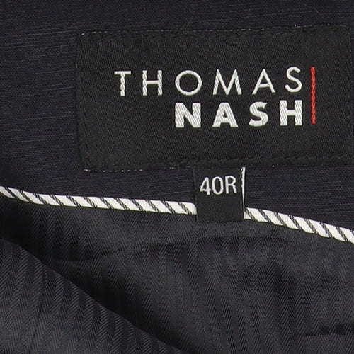 Thomas Nash Men's Blue Blazer, Regular Fit, 40R, Formal