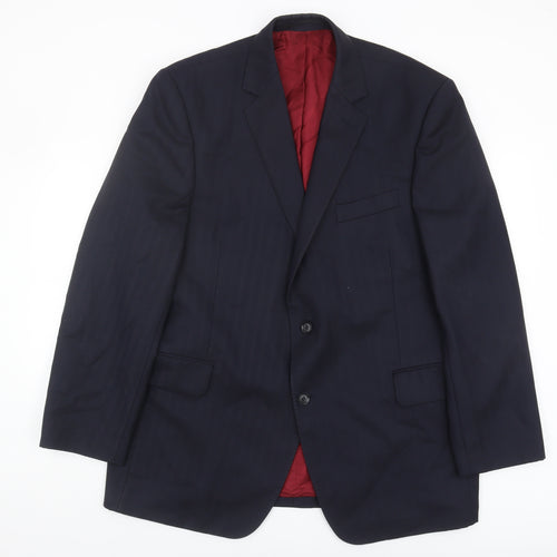 Austin Reed Men's Blue Blazer 46R Classic Wool Jacket