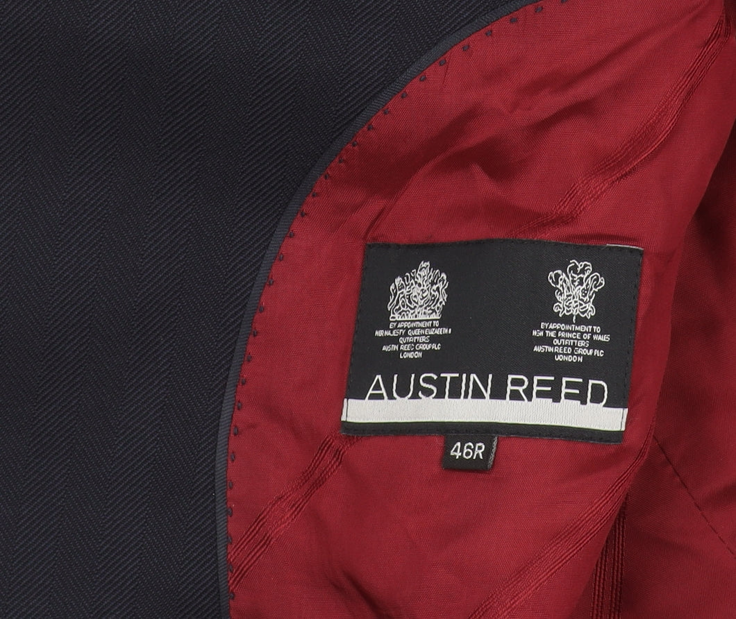 Austin Reed Men's Blue Blazer 46R Classic Wool Jacket