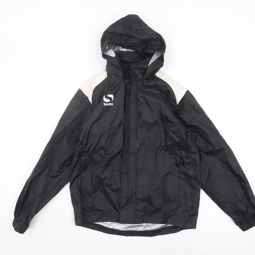 Sondico Boys Black Windbreaker Jacket, Size 9-10 Years