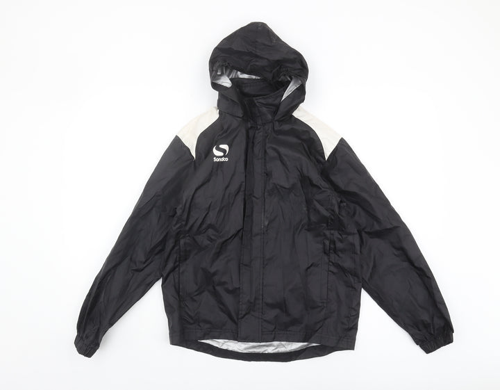 Sondico Boys Black Windbreaker Jacket, Size 9-10 Years