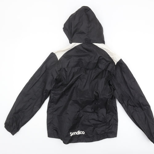 Sondico Boys Black Windbreaker Jacket, Size 9-10 Years