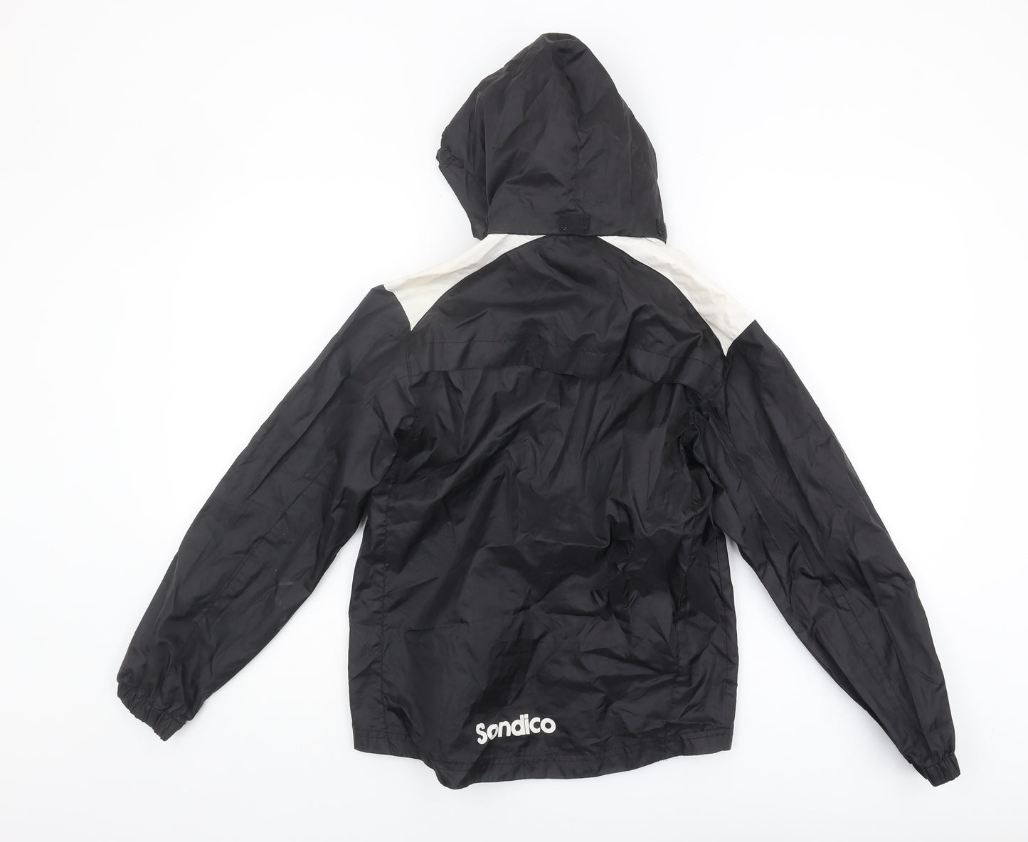 Sondico Boys Black Windbreaker Jacket, Size 9-10 Years