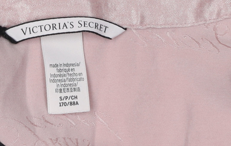 Victoria's Secret Women Pink Satin Pyjama Top S
